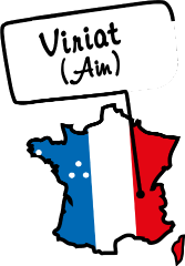 Illustration localisant l'atelier de fabrication Marie à Viriat dans l'Ain, où sont cuisinés les gratins de pâtes de la marque.