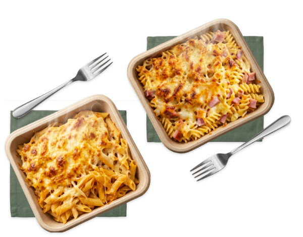 Deux plats de gratins Marie avec fourchettes