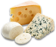 Sélection de fromages utilisés dans les pizzas Marie