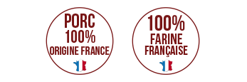 Porc 100% Origine France / 100% farine française