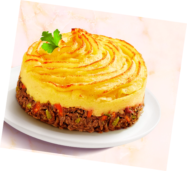 Parmentier de boeuf Charolais effiloché sur une assiette.