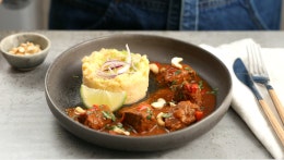 Fondant de boeuf et écrasé de pommes de terre façon thai