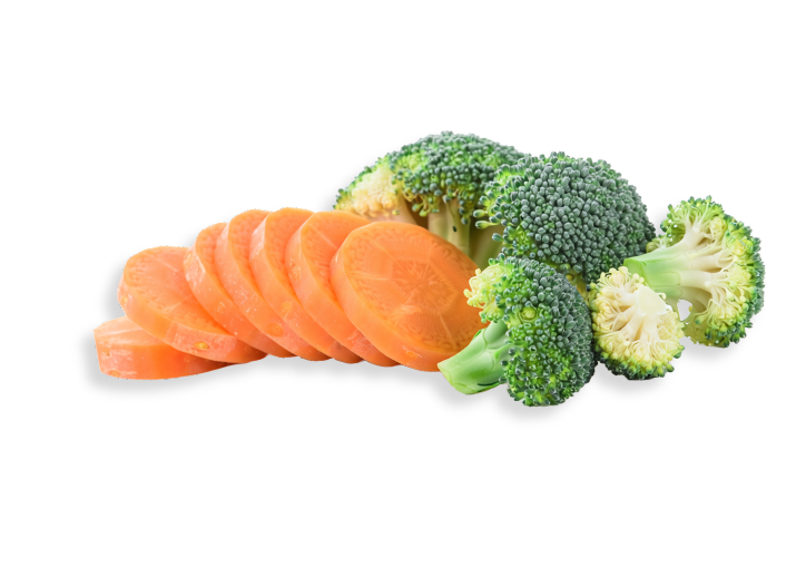 rondelles de carottes et brocolis frais