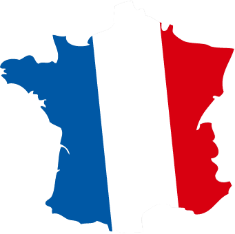 carte de France avec drapeau tricolore bleu blanc rouge