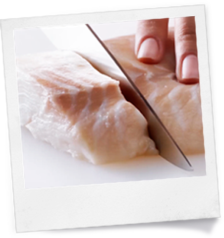 Cabillaud sauce citron Marie découpé à la main