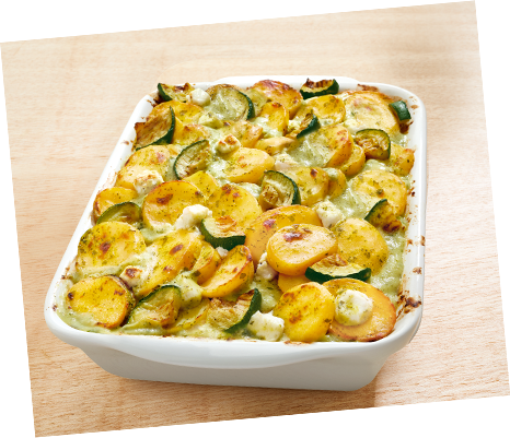 Gratin de pommes de terre et courgettes