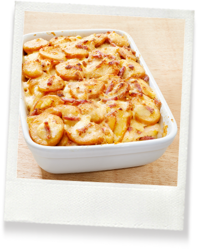 Gratin Dauphinois aux lardons fumés